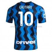 Billige Inter Milan 2020-21 Lautaro Martinez 10 Fotballdrakter Hjemmedraktsett Kortermet..